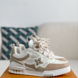 Stylish Cream and Tan Sneakers
